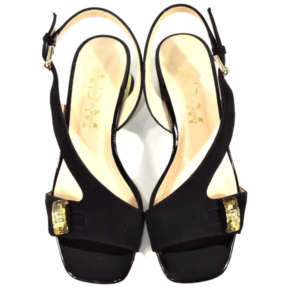 ALESSANDRO DI MARIA 🇮🇹 WOMEN'S BLACK SUEDE SUMMER SANDALS - Picture 6 of 8
